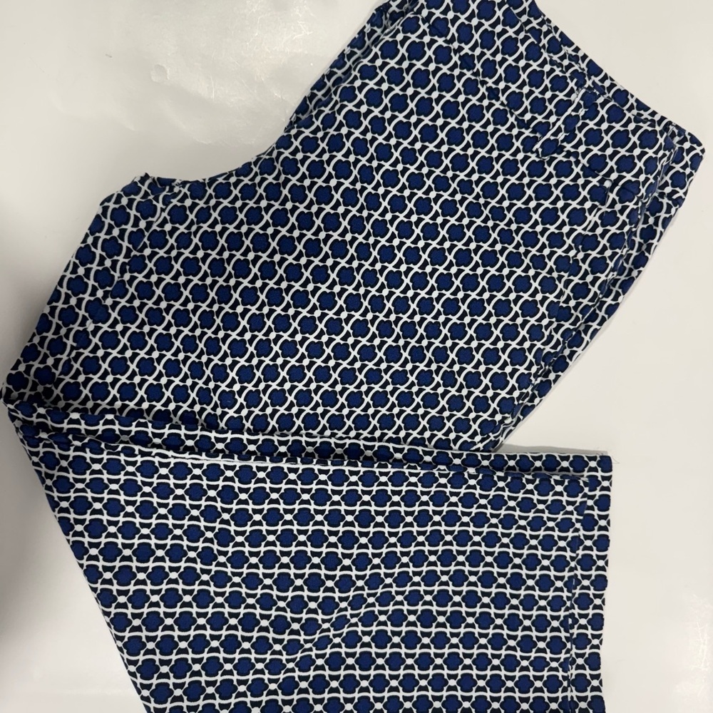 Willi Smith Blue and White Ankle Cropped Jumpsuit